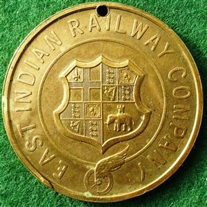 India, East Indian Railway Company, Royal Tour Services Rendered Medal 1911, bronze-gilt, 32mm, extremely rare