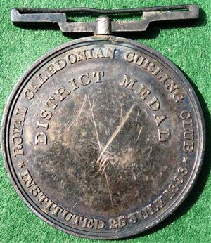 Royal Caledonian Curling Society, Instituted 1838, District Medal, silver, by Kirkwood & Son,