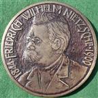 United States of America, F W Nietzsche (German philosopher), large cast bronze medal, 1960s, by E R Nitschke
