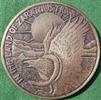 United States of America, F W Nietzsche (German philosopher), large cast bronze medal, 1960s, by E R Nitschke