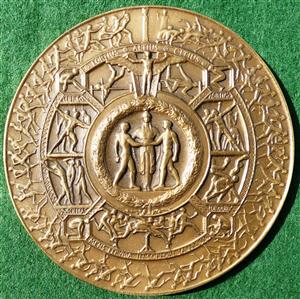 USA, Olympic Games, uniface brass Olympic shield medal cica 1970s, by Medallic Art Company (Danbury, CT.)