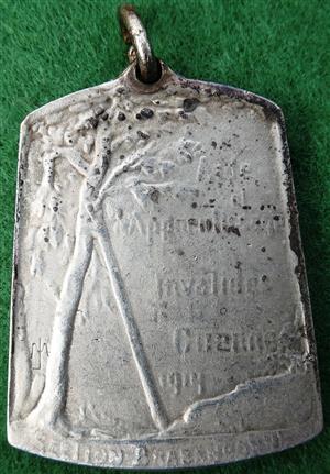Belgium, Great War, Section Brabanconne (Brabant section), Help & Learning to the War Wounded, silver medalet 1916 by Jacques Marin