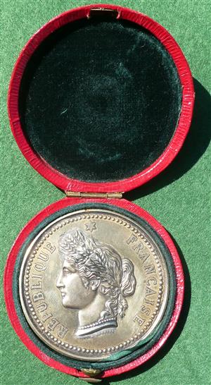 France, Central Aude Agricultural Society, Forestry prize medal awarded 1892, silver-gilt, by A Desaide