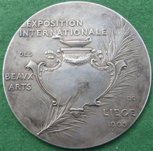 Belgium, Li&egrave;ge Fine Arts Exhibition 1905, large silver medal by G Devreese