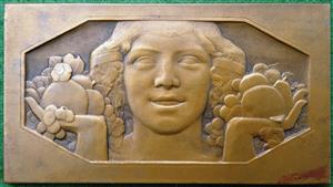 France, Fleurs et Fruits, uniface bronze medal (1930) by P-A Morlon
