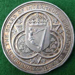 Ireland, Board of Intermediate Education, large silver prize medal awarded 1882, by JS & AB Wyon