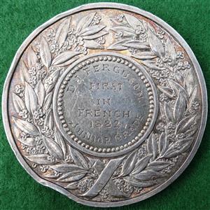 Ireland, Board of Intermediate Education, large silver prize medal awarded 1882, by JS & AB Wyon