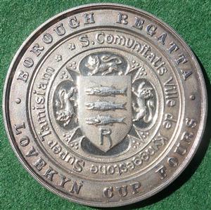 Kingston-upon-Thames, Regatta, Lovekyn Cup Fours, silver prize medal awarded 1935 to Tiffin School