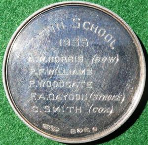 Kingston-upon-Thames, Regatta, Lovekyn Cup Fours, silver prize medal awarded 1935 to Tiffin School