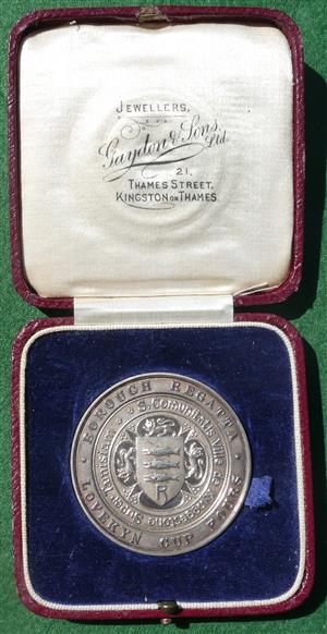 Kingston-upon-Thames, Regatta, Lovekyn Cup Fours, silver prize medal awarded 1935 to Tiffin School