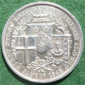 London, Royal Exchange opened 1844, silver medal by W Wyon