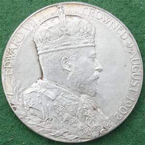 Edward VII, Coronation 1902, official silver medal by GW de Saulles