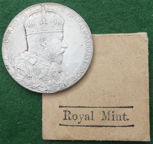 Edward VII, Coronation 1902, official silver medal by GW de Saulles