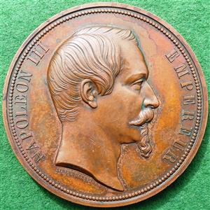 France, Napoleon III, Queen Victoria�s visit to Boulogne 1855, bronze medal by A Barre