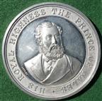 Albert Edward, Prince of Wales, Recovery from Illness 1872, white metal medal by T Ottley