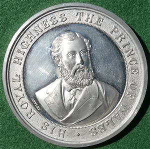 Albert Edward, Prince of Wales, Recovery from Illness 1872, white metal medal by T Ottley