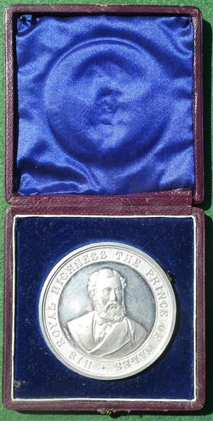 Albert Edward, Prince of Wales, Recovery from Illness 1872, white metal medal by T Ottley