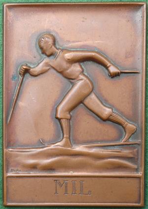 Langlaufing (Walking on skis), uniface bronze medal