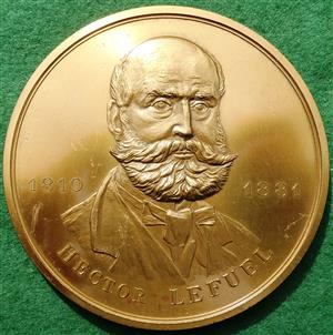 France, Hector Lefuel (architect) and The Louvre, bronze medal 1989 by Bernard Turlan