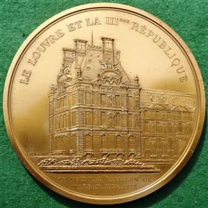 France, Hector Lefuel (architect) and The Louvre, bronze medal 1989 by Bernard Turlan