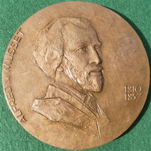 France, Alfred de Musset, Poet and Playwright (1810-1857), bronze medal 1975