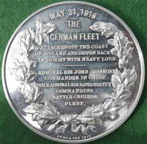 Great War, Battle of Jutland 1916, memorial medal by F Bowcher for Spink, white metal