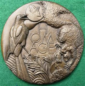 &ldquo;Homage to Collectors&rdquo;, cast bronze medal by John Lobban for the British Art Medal Society