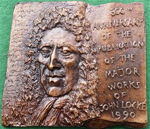 John Locke, philosopher, 300th Anniversary of major works 1990, cast bronze medal by Ron Dutton