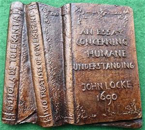 John Locke, philosopher, 300th Anniversary of major works 1990, cast bronze medal by Ron Dutton