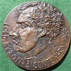 Lord Byron, Bicentenary of Birth 1988, cast bronze medal by Ron Dutton