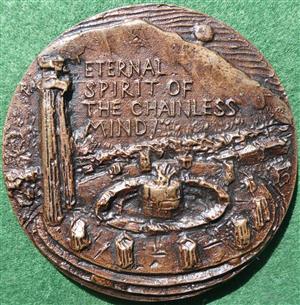 Lord Byron, Bicentenary of Birth 1988, cast bronze medal by Ron Dutton