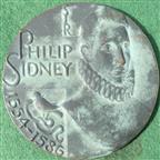 Netherlands / England, Sir Philip Sidney, Elizabethan Poet and Soldier, 400th  Anniversary of Death 1986, bronze medal by C Nijland