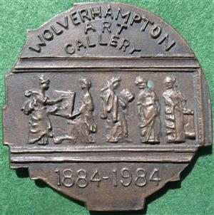 Wolverhampton, Art Gallery Centenary 1984, cast bronze medal by Ron Dutton