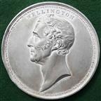 Duke of Wellington, Lord Warden of the Cinque Ports, 10th Anniversary Banquet 1839, frosted silver medal by Benjamin Wyon