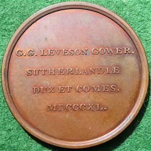 G.G. Leveson Gower, 2nd Duke of Sutherland 1840, bronze medal by W Bain