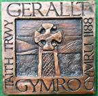 Wales, Gerald of Wales, Tour Through Wales 1188, 800th Anniversary 1988, cast bronze art medal by Karen Roberts and Robert Evans for the Royal Mint
