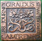Wales, Gerald of Wales, Tour Through Wales 1188, 800th Anniversary 1988, cast bronze art medal by Karen Roberts and Robert Evans for the Royal Mint