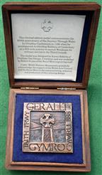 Wales, Gerald of Wales, Tour Through Wales 1188, 800th Anniversary 1988, cast bronze art medal by Karen Roberts and Robert Evans for the Royal Mint