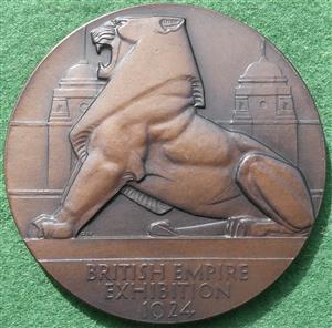 George V, British Empire Exhibition 1924, bronze medal by B Mackennal & P Metcalfe