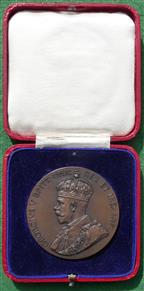 George V, British Empire Exhibition 1924, bronze medal by B Mackennal & P Metcalfe