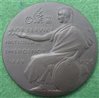 General Strike Service Medal 1926, bronze medal by Ernest Gillick, 51mm, in case of issue, in Royal Mint posting box