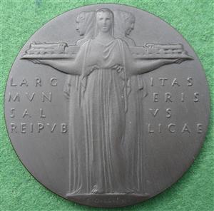 General Strike Service Medal 1926, bronze medal by Ernest Gillick, 51mm, in case of issue, in Royal Mint posting box