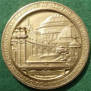 London, International Exhibition of Fine Arts & Industries 1873, gilt white metal medal by G T Morgan