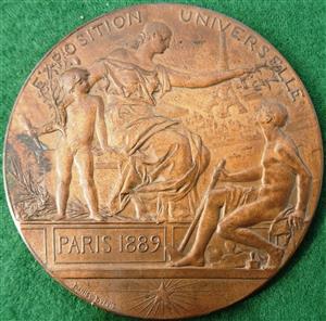 France, Expoisition Universelle (World�s Fair) 1889, bronze medal by J-B Daniel-Dupuis