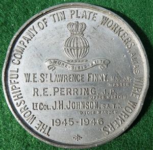 Worshipful Company of Tinplate Workers (London), Second World War Victory Medal 1946, white metal medal