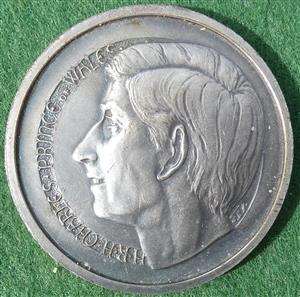Prince Charles, Investiture as Prince of Wales 1969, silvered bronze medal by E Fey