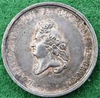 France, Louis XVIII, Louis XIV statue restored to the Place des Victoires 1822, silver medalet by Caqu�