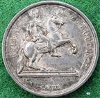 France, Louis XVIII, Louis XIV statue restored to the Place des Victoires 1822, silver medalet by Caqu�