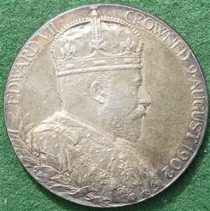 Edward VII, Coronation 1902, official silver medal by GW de Saulles