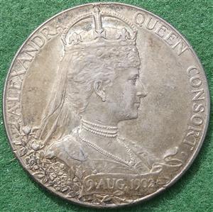 Edward VII, Coronation 1902, official silver medal by GW de Saulles